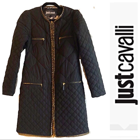 Just Cavalli Jackets & Blazers - 🛑SOLD🛑Just Cavalli Long Quilted Coat Chain